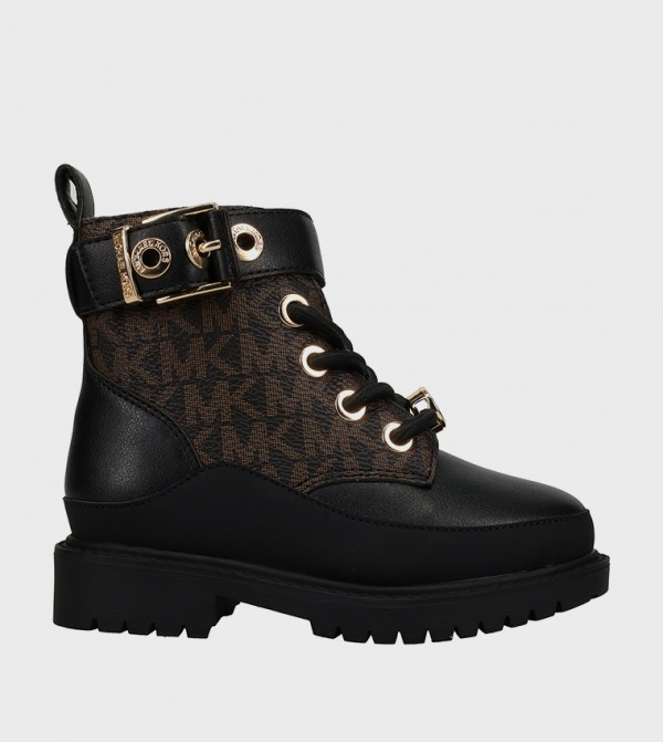 MADELINE COLBY Monogram Ankle Boots