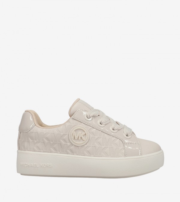 JORDANA AUDREY Monogram Detail Lace-Up Sneakers
