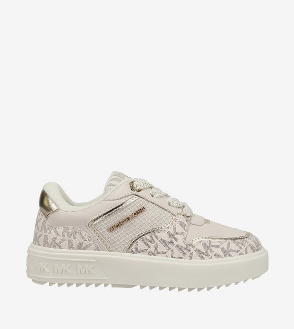 EMMET RUMI Monogram Print Lace-Up Sneakers