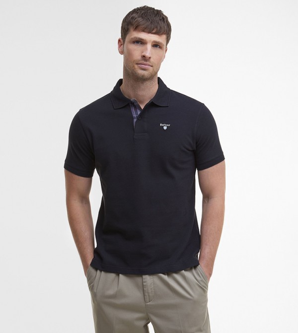 Logo Embroidered Tartan Polo T-Shirt