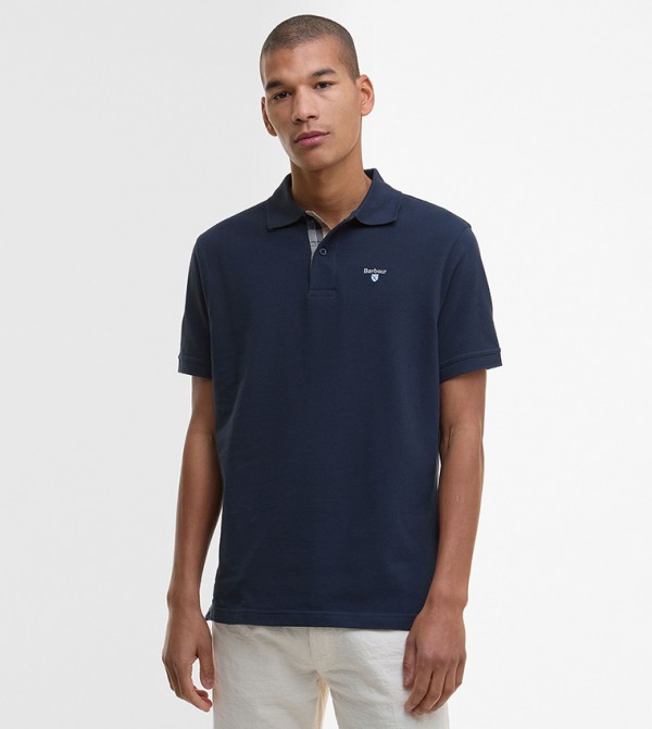 Logo Embroidered Tartan Polo T-Shirt