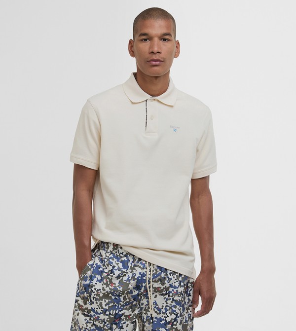 Logo Embroidered Tartan Polo T-Shirt