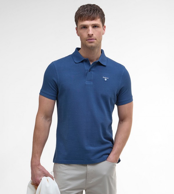 Textured Short Sleeves Sports Polo T-Shirt