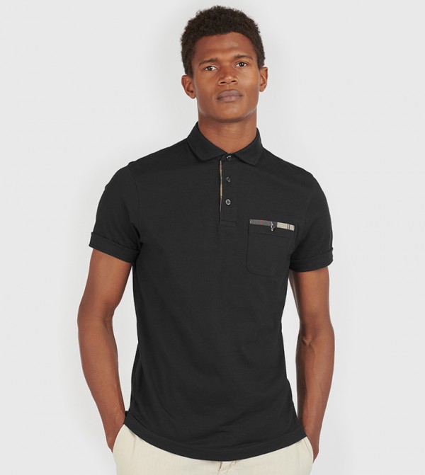 Contrast Detailed Pocket Polo T-Shirt