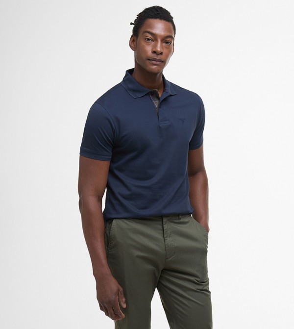 Logo Embroidered Tartan Polo T-Shirt