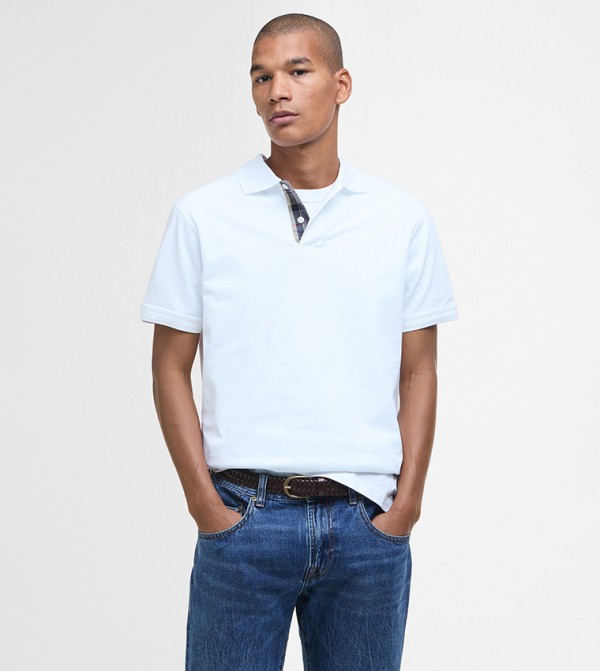 Logo Embroidered Tartan Polo T-Shirt