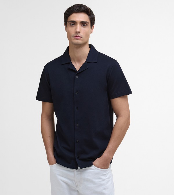 TONTO Solid Short Sleeves Pique Shirt