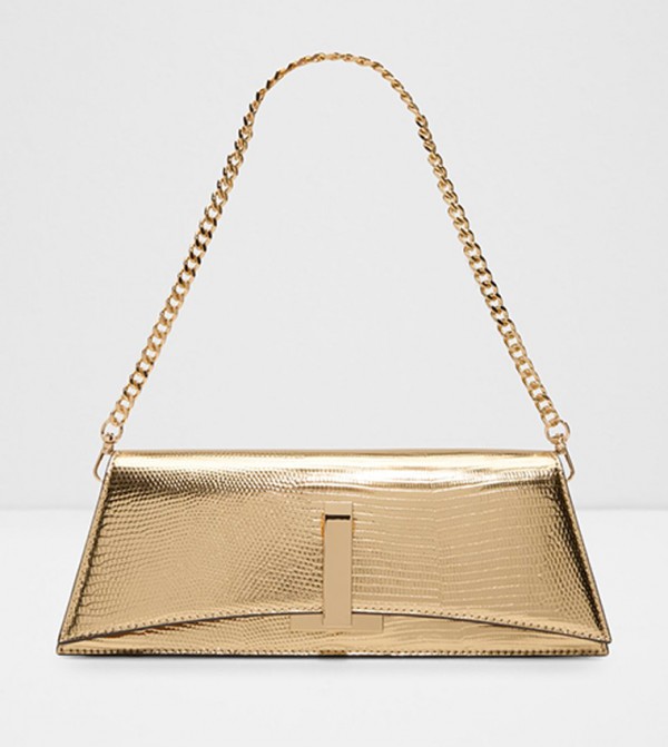 MMYCHAELA Metallic Clutch with Sling
