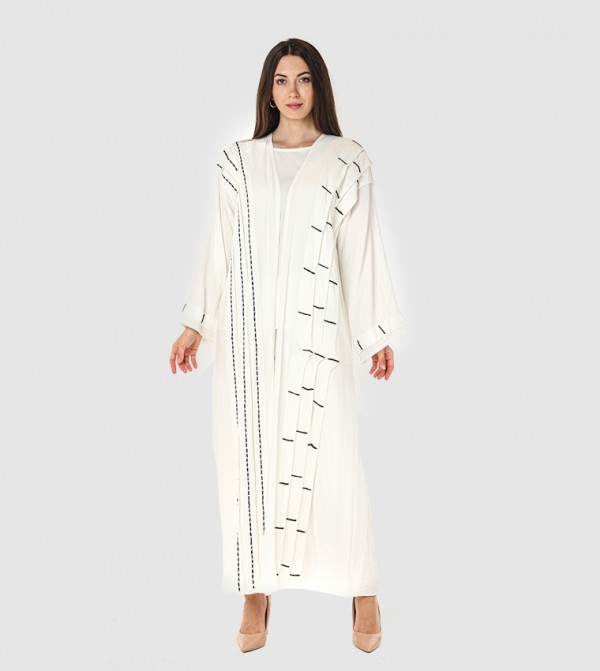 Casual Thread Work Layered Abaya