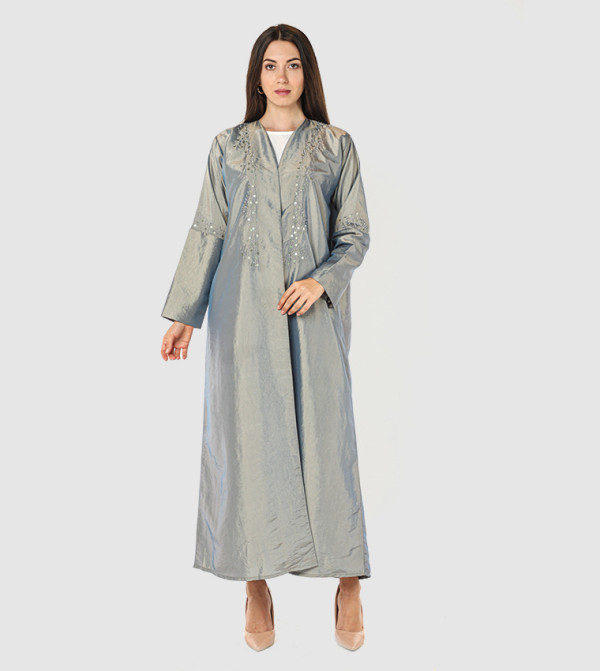 Embellished Taffeta Silk Abaya
