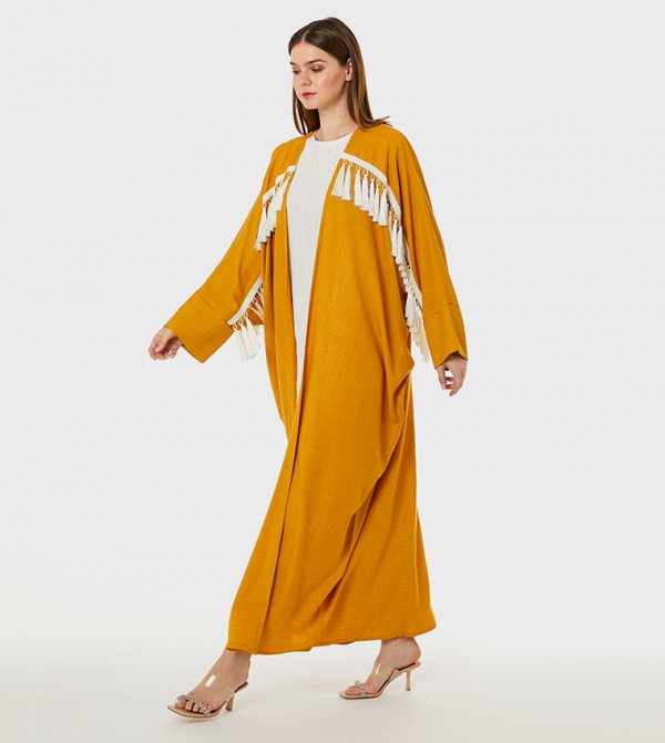 Tassel Detail Melange Abaya