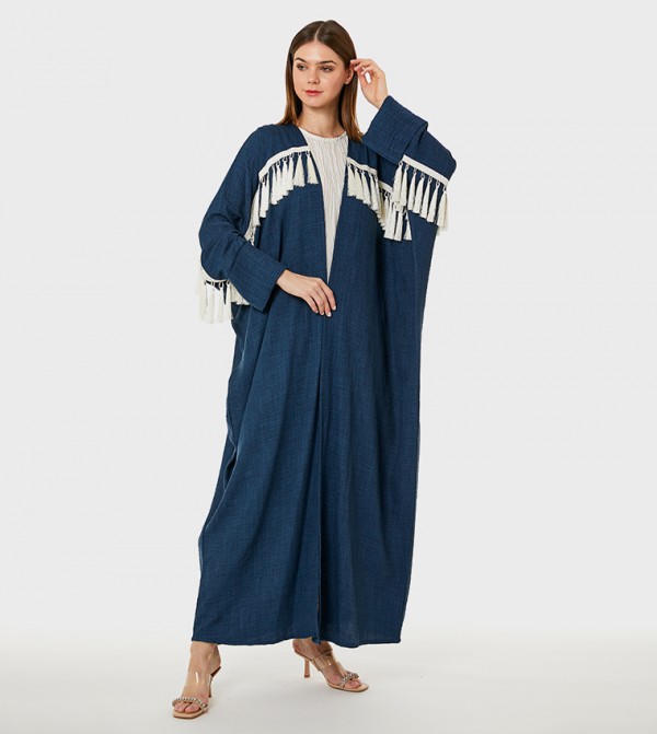Tassel Detail Melange Abaya