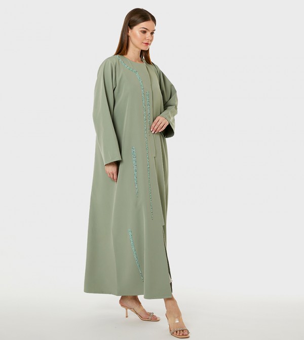 Indonesian Crepe Hand Embellished Abaya