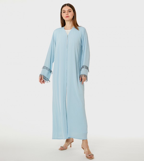 Hand Embellished V-Neck Abaya