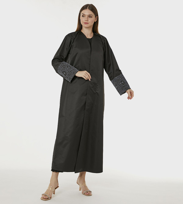 Victoria Satin Hand Embellished Abaya
