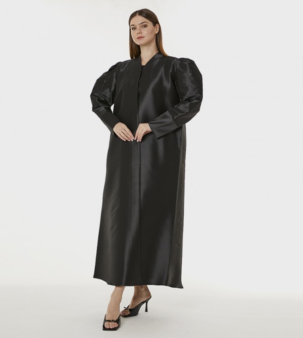Embellished Puff Sleeves Abaya