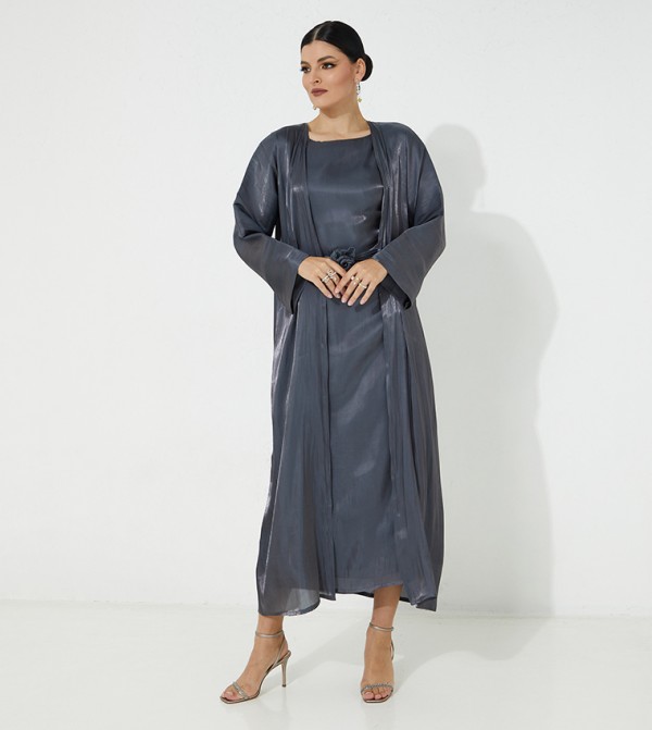 3 Piece Belted Abaya Set
