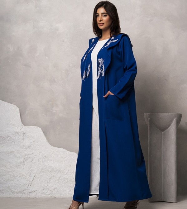 Embellished Shawl Collar Abaya