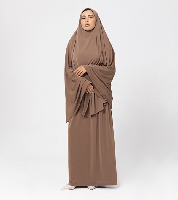Solid Hijab & Abaya Set