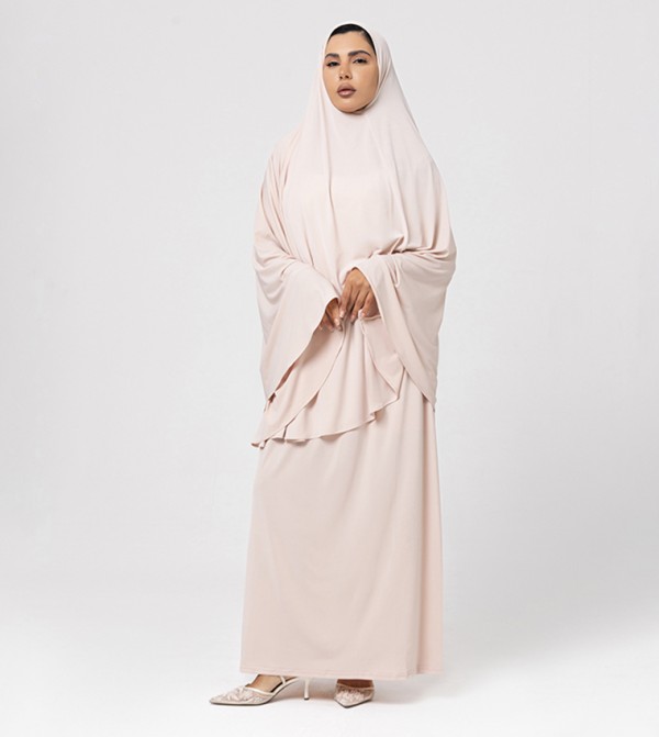 Solid Hijab & Abaya Set