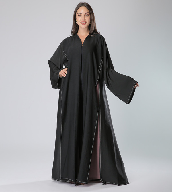 Long Sleeves V-Neck Abaya