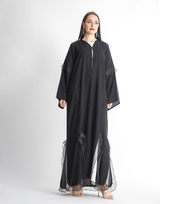 Long Sleeves V-Neck Abaya