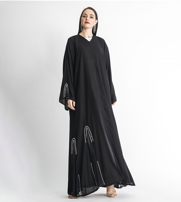Long Sleeves V-Neck Abaya