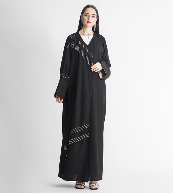 Long Sleeves V-Neck Abaya