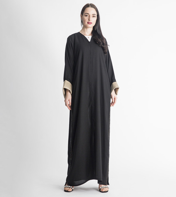 Long Sleeves V-Neck Abaya