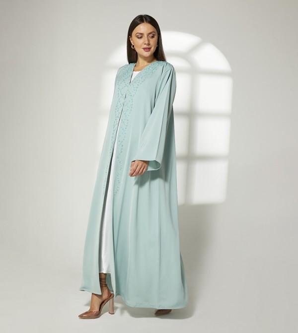 Bead Embellished Long Sleeves Abaya