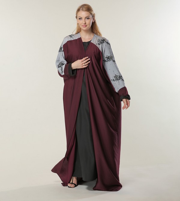 Embellished Color Block Abaya