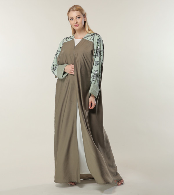 Embellished Color Block Abaya