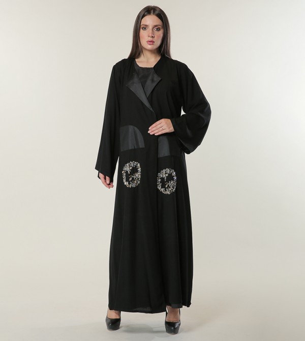 Embroidery Detail Wide Sleeves Abaya