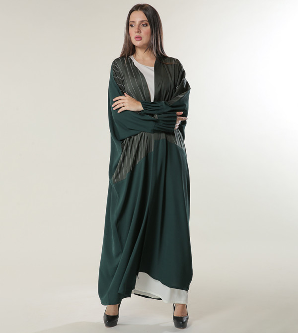 Color Block Sticth Detailed Abaya