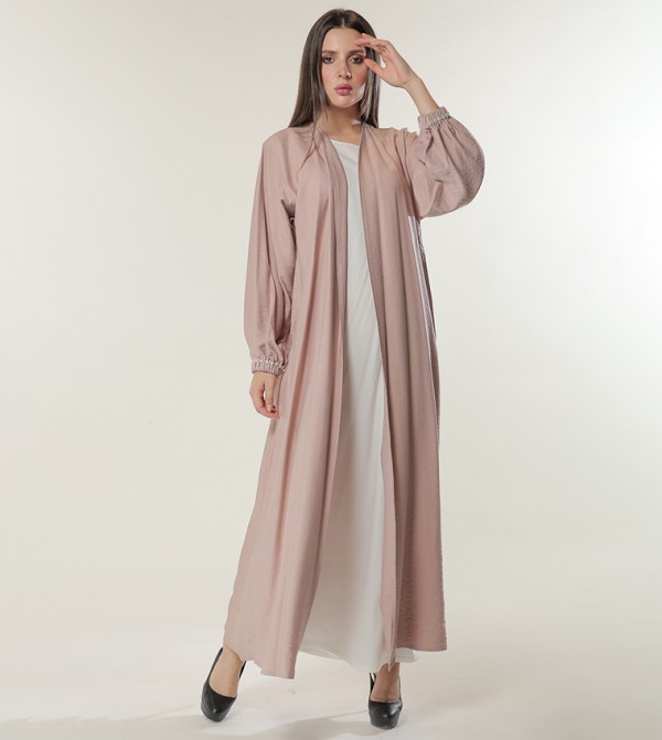 Beads Embellished Puff Sleeves Abaya