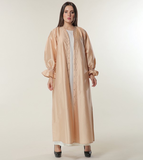 Embellished Puff Sleeves Abaya