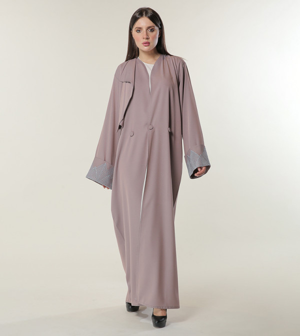 Embroidered Button Detail Abaya