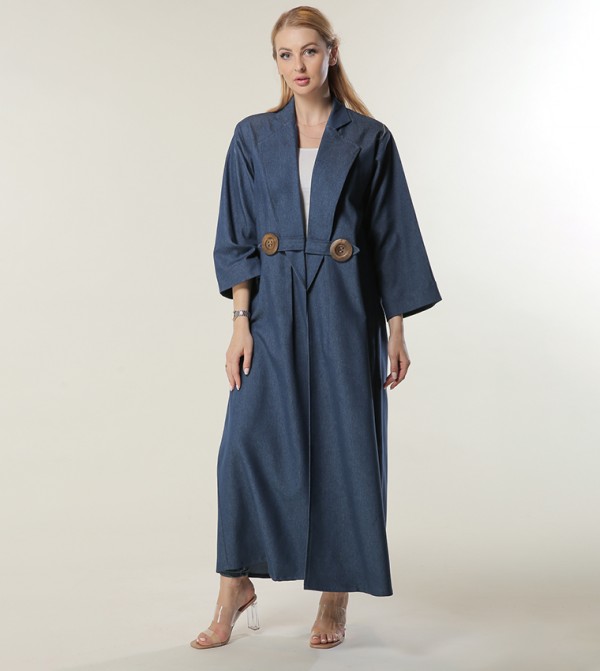 Coat Style Denim Abaya