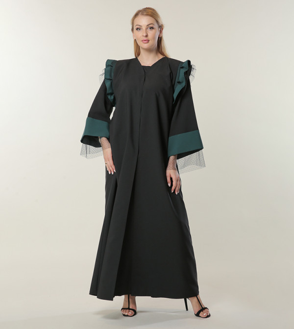 Ruffle Tulle Detailed Abaya