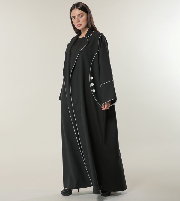 Contrast Piping Detailed Abaya