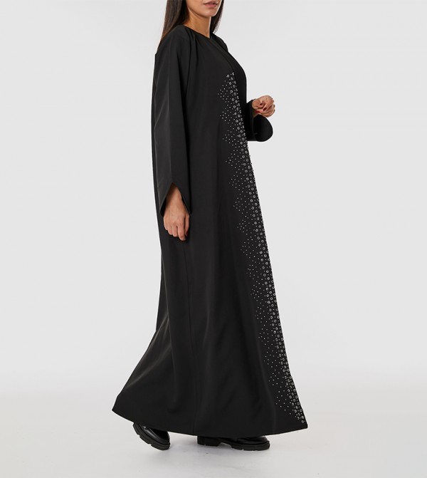 Embellished Long Sleeves Open Abaya