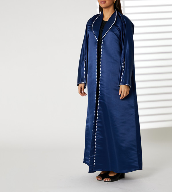 Bead Detail Shawl Collar Abaya