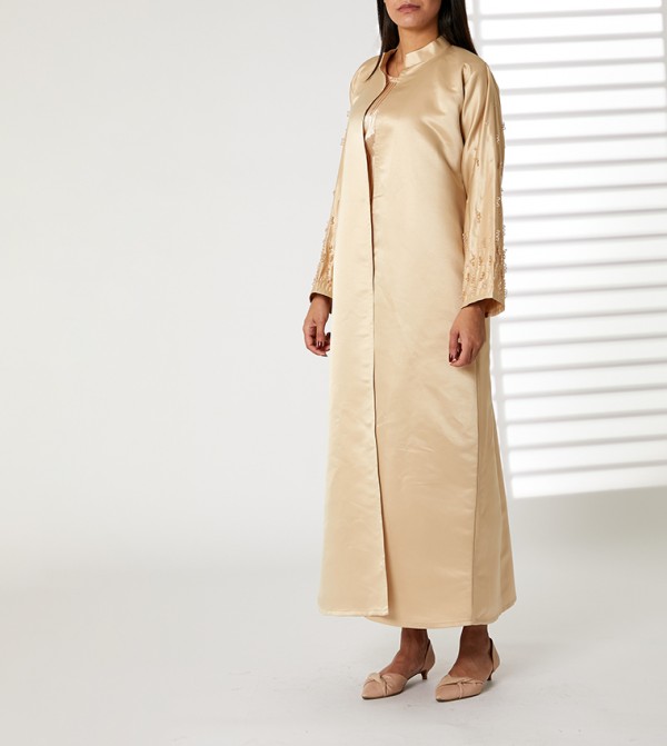 Embellished Mandarin Collar Abaya