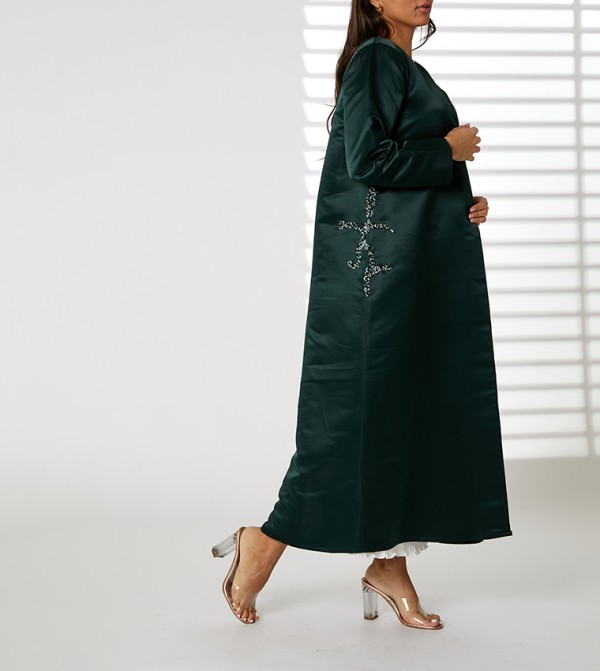Embellished V-Neck Long Sleeves Abaya