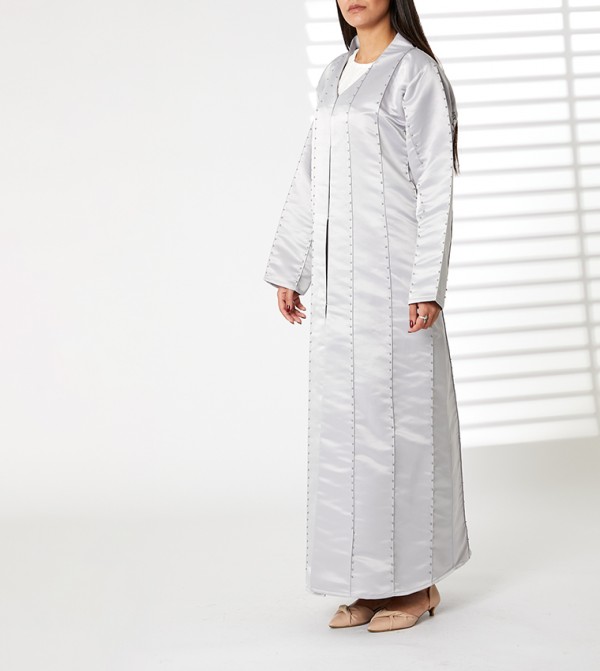 Embroidered Long Sleeves Open Abaya