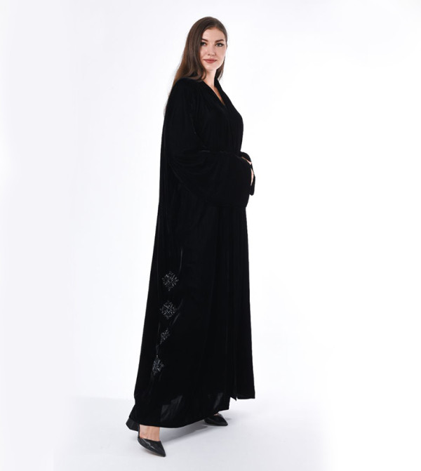 Embroidered Velvet Abaya
