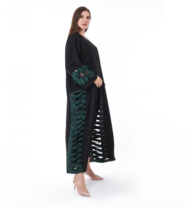 Criss Cross Paneled Abaya