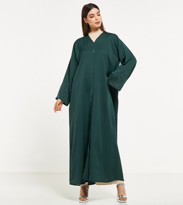 Stone Embellished Abaya with Sheila