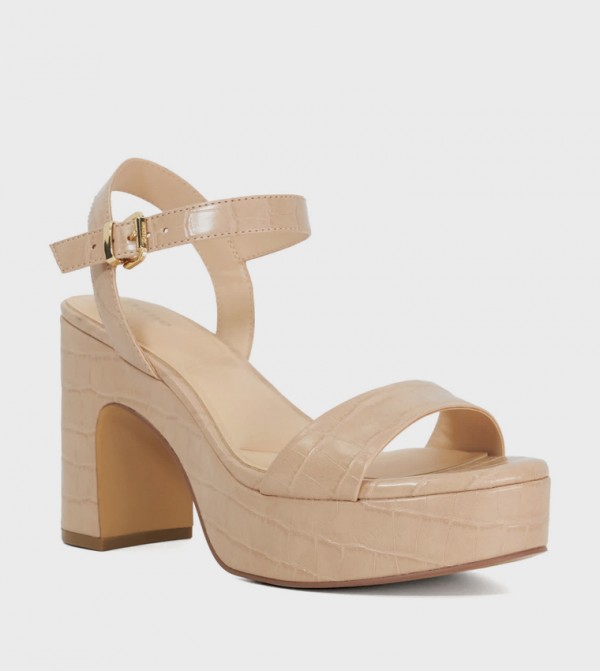 MONOTONE Ankle Strap Block Heel Sandals