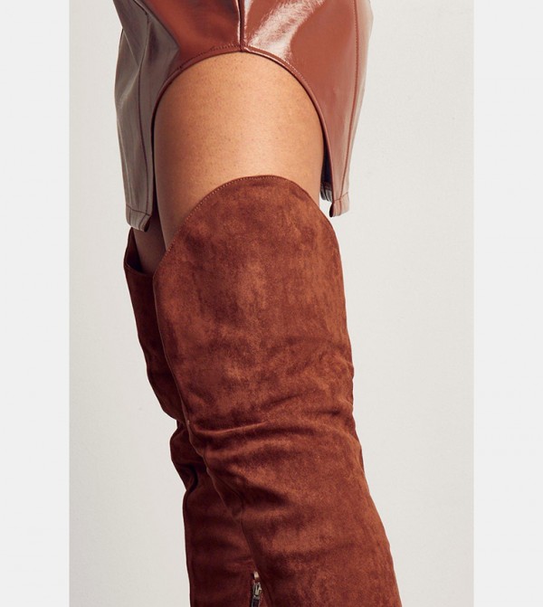 Rust thigh new arrivals high boots